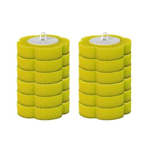 Lot de 12 têtes de brosse de rechange pour brosse WC Morandi Color - Jaune
