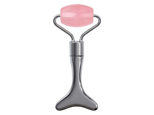 Rouleau De Jade Et Outil Gua Sha - Argent, Masseur Facial Multifonction Pour Les Soins De La Peau