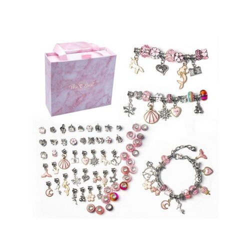 Kit De Fabrication De Bracelets Diy 63 Pièces Avec Pendentifs, Perles Et Bracelets Pour Créer Des Bijoux Uniques