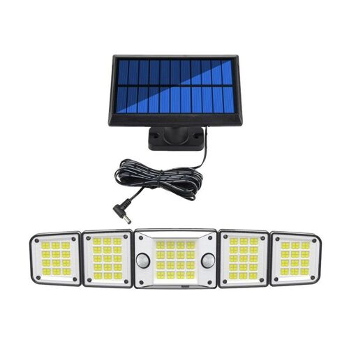 Lampe Solaire À Détecteur De Mouvement À 5 Têtes Pour Jardin Et Cour Extérieurs