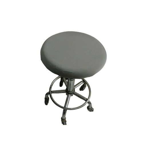 Housses De Coussin Rondes Extensibles Pour Tabouret De Bar 40 X 10 Cm, Gris, Lot De 4