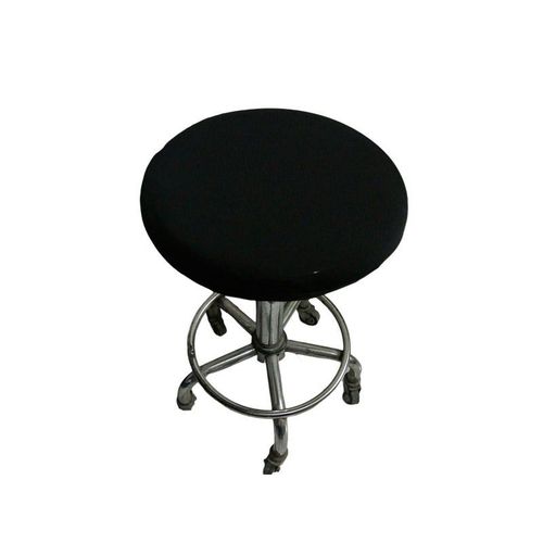 Housse De Coussin Extensible Pour Tabouret De Bar Rond 35 Cm - Noir - Lot De 4