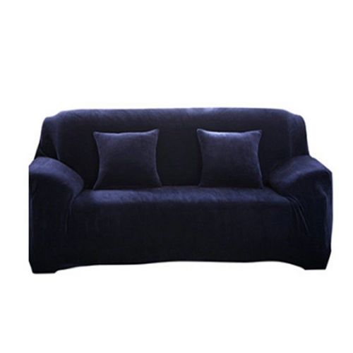 Housse De Canapé Extensible En Peluche Bleu Marine Pour Canapé 4 Places, Protection De Meubles, Lavable En Machine, Adaptée Aux Animaux