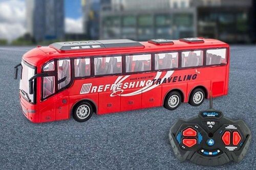 Bus télécommandé à LED pour enfants ¿ Véhicule télécommandé à 4 canaux avec lumières ¿ Jouet éducatif pour les 4 ans et plus