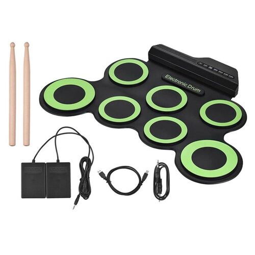 Batterie Électrique Portable 7 Pads Usb Enroulable, Verte