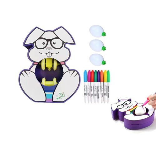 Kit de décoration d'?ufs de Pâques avec toupie et ?ufs en plastique - Violet
