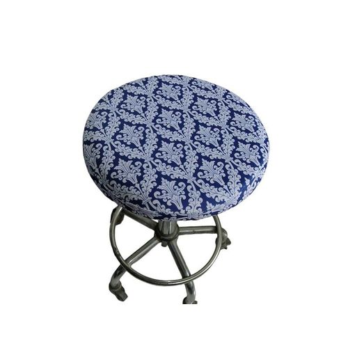 Housses De Coussin Rondes Extensibles Pour Tabouret De Bar 40 X 10 Cm, Bleu, Lot De 4