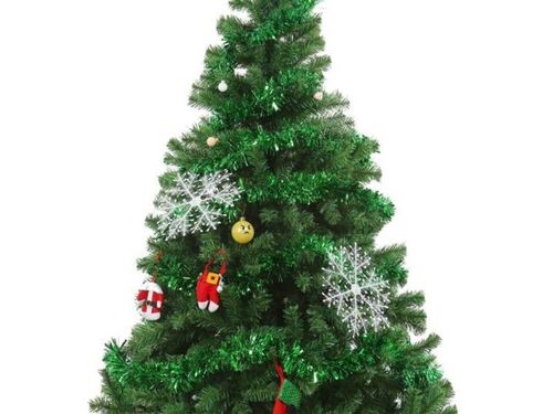 Guirlande de guirlandes vertes pour décoration de Noël, 4 pièces, longueur 2,3 m, largeur 3 cm, matériau PET durable