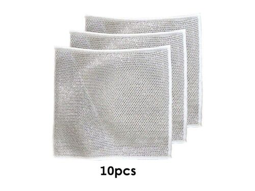 Lot de 10 chiffons anti-rayures pour la vaisselle et le nettoyage de la cuisine et de la maison
