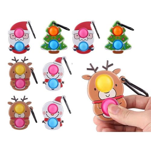 Lot de 8 porte-clés de Noël pour soulager le stress et les jeux sensoriels