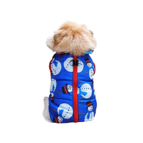 Veste De Noël Pour Chien Avec Motif Bonhomme De Neige Et Ancre En Laisse ¿ Gilet Chaud Pour L'hiver