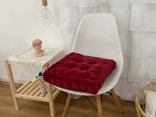 Coussin rehausseur de chaise rouge foncé 40 x 40 cm pour salle à manger, fauteuils, canapés et sol