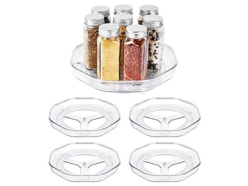Lot De 4 Plateaux De Rangement Rotatifs Pour Épices De Cuisine