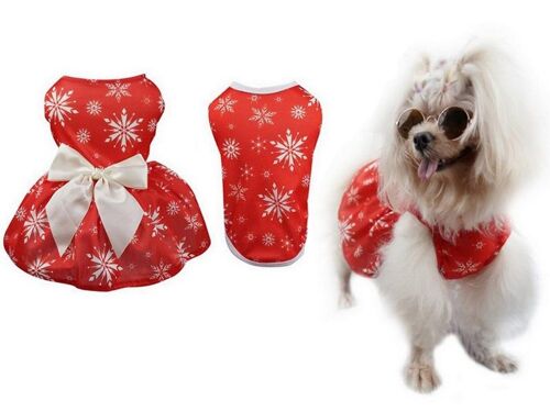 Ensemble Gilet Et Robe De Noël Pour Animaux De Compagnie, Taille Moyenne