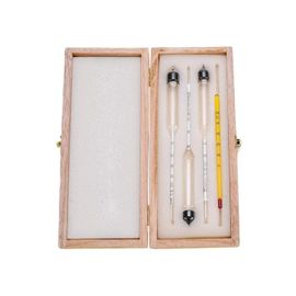 Ensemble de 3 alcoomètres avec thermomètre pour mesurer la teneur en alcool : 0-40, 40-70 et 70-100 % vol.