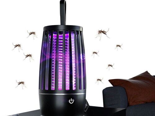 Lampe anti-moustiques rechargeable par USB avec fonction veilleuse et piège électrique