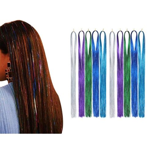 Extensions De Cheveux En Guirlandes - 10 Mèches Scintillantes Colorées Pour Cheveux Et Accessoires 