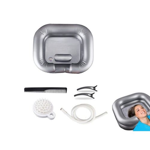 Bac À Shampoing Gonflable Pour Le Lavage Et La Coupe Des Cheveux - Gris 