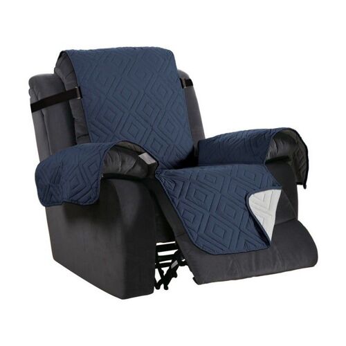Housse de fauteuil inclinable réversible et imperméable, bleu marine, taille S