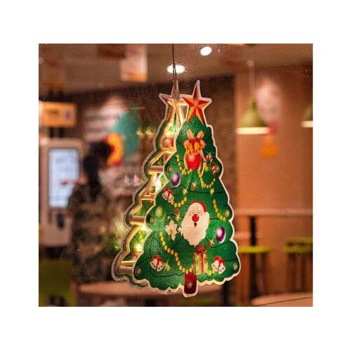 Guirlande lumineuse LED 3D pour sapin de Noël, lampe suspendue pour fenêtre, décoration de Noël