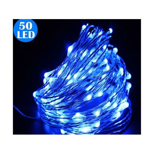 Guirlande Lumineuse 50 Led En Fil De Cuivre Avec Télécommande, Fonctionne Sur Piles, Étanche, 8 Modes D'éclairage