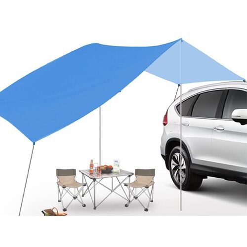 Auvent De Voiture 440 X 200 Cm, Pare-Soleil Pour Suv, Camping-Car, Camion, Bleu