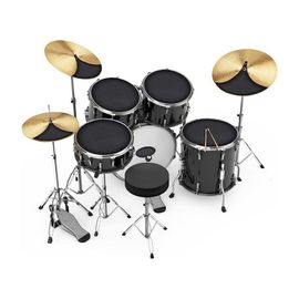 Ensemble De 10 Pads De Sourdine Pour Batterie Pour Une Pratique Silencieuse Avec Coussinets En Mousse Et Clips