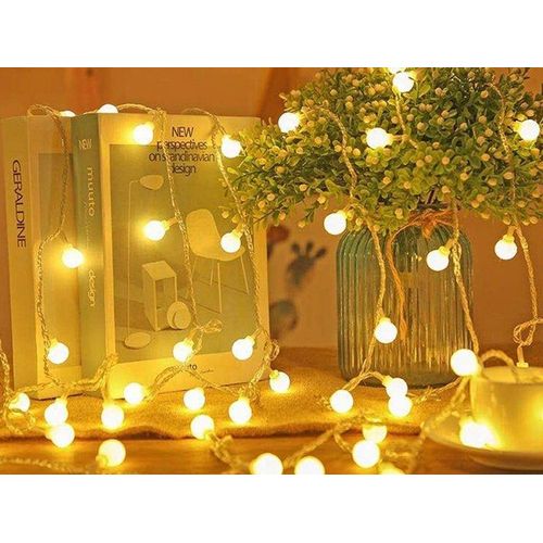 Guirlande Lumineuse À Piles De 50 Led Pour Noël Et Événements - Blanc Chaud