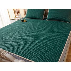 Surmatelas en latex 180 x 200 cm avec taies d'oreiller - Vert, matelas rafraîchissant pour l'été