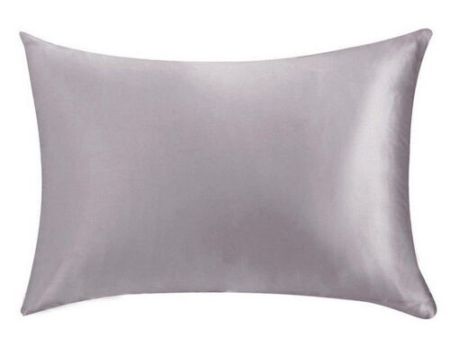 Taie D'oreiller En Soie De Mûrier 48 X 74 Cm, Grise, Double Face, Avec Fermeture Éclair Dissimulée