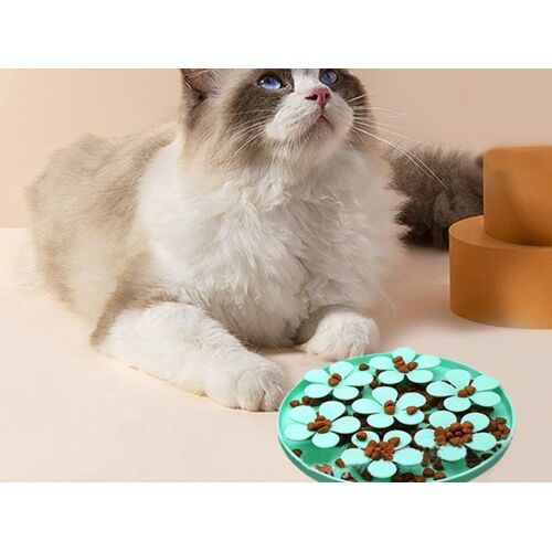 Tapis À Lécher Pour Chat Avec Ventouse - Vert, 20,3 Cm De Diamètre