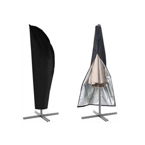Housse De Parasol D'extérieur Noire Pour Parasol De 205 Cm - Tissu Oxford Résistant Aux Intempéries