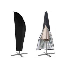 Housse De Parasol D'extérieur Noire Pour Parasol De 205 Cm - Tissu Oxford Résistant Aux Intempéries