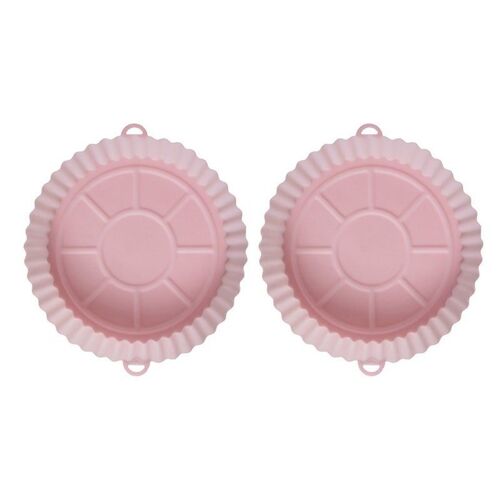 Tapis de cuisson réutilisable en silicone pour friteuse à air ¿ Rose, lot de 2, certifié FDA, résistant à la chaleur, facile à nettoyer