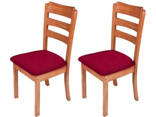 Lot de 2 housses de chaise de salle à manger extensibles ¿ Rouge vin pour la protection des sièges