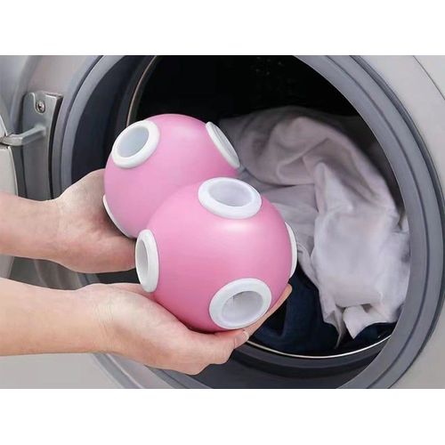 Boule de lavage réutilisable pour éliminer les poils et les peluches - Rose