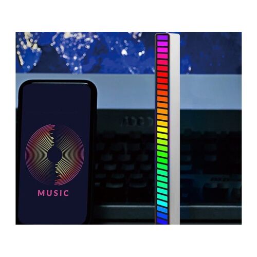 Barre Lumineuse 32 Led Rgb Avec Contrôle Sonore Pour Une Ambiance Agréable En Voiture Et À La Maison