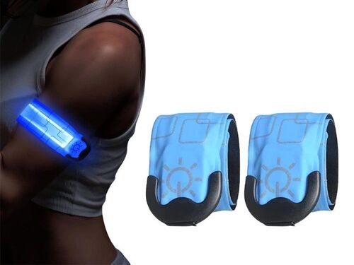 Brassard Lumineux Led ¿ Bracelets De Sécurité Nocturnes Rechargeables (2 Pièces, Bleu)