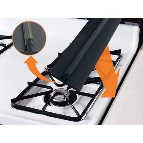 Cache-Espace En Silicone Pour Plan De Travail De Cuisinière, 63 Cm, Noir