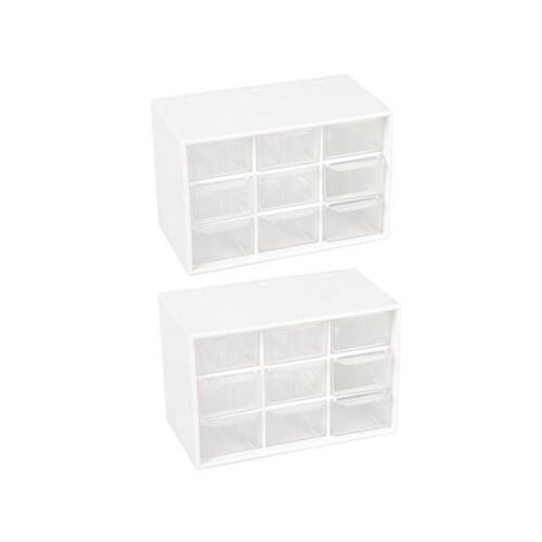 Organiseur de bureau à 9 tiroirs pour maquillage et fournitures de bureau - Lot de 2