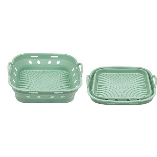 Revêtement Carré En Silicone Pour Friteuse À Air, Réutilisable, Pour Plaque De Cuisson - Vert