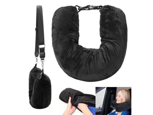 Coussin de voyage rembourré avec bandoulière pour un gain de place dans les bagages