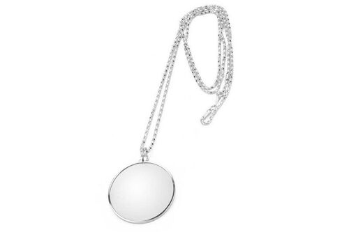 Collier Loupe Monocle 5x - 2 Pièces Pour Lecture Et Bricolage - Argent