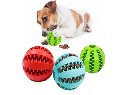 Lot De 3 Balles À Mâcher En Caoutchouc Pour Chien - Friandises Pour Le Nettoyage Des Dents Des Chiots