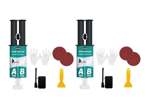 Kit de réparation de carrelage blanc pour baignoire et mur en émail avec grattoir et accessoires