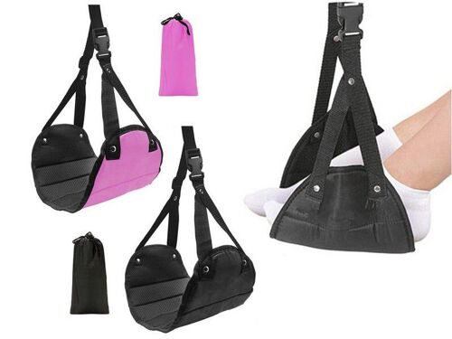 Hamac De Voyage Avec Repose-Pieds, 2 Pièces, Noir Et Rose Rouge