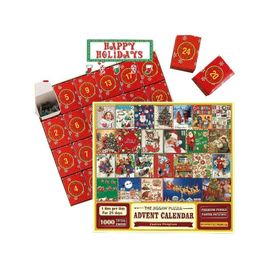 Ensemble de puzzles du calendrier de l'Avent de Noël - 2 pièces - Puzzles du compte à rebours jusqu'à Noël