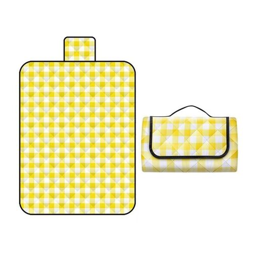 Tapis De Pique-Nique Pliable 150 X 200 Cm, Imperméable, Couverture De Plage, Camping, Jaune, Pour 4 À 6 Personnes