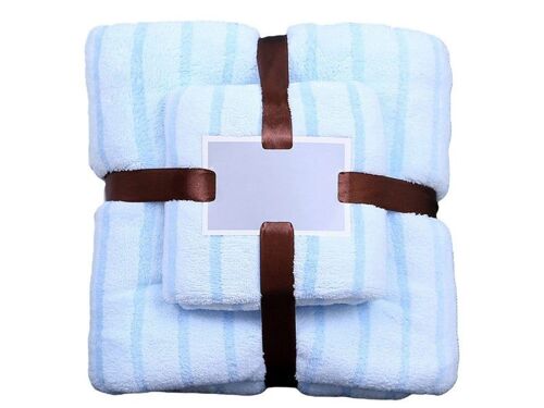 Lot De 2 Serviettes De Bain Bleues - Très Absorbantes, Durables, Multifonctions, Idéales Pour La Maison Et Les Voyages