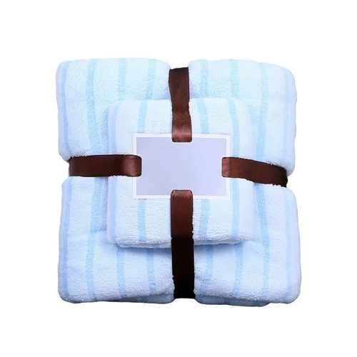 Lot De 2 Serviettes De Bain Bleues - Très Absorbantes, Durables, Multifonctions, Idéales Pour La Maison Et Les Voyages